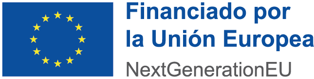 Logotipo de la Unión Europea con el texto "Financiado por la Unión Europea NextGenerationEU", que representa el apoyo financiero de la UE para proyectos de desarrollo y sostenibilidad.